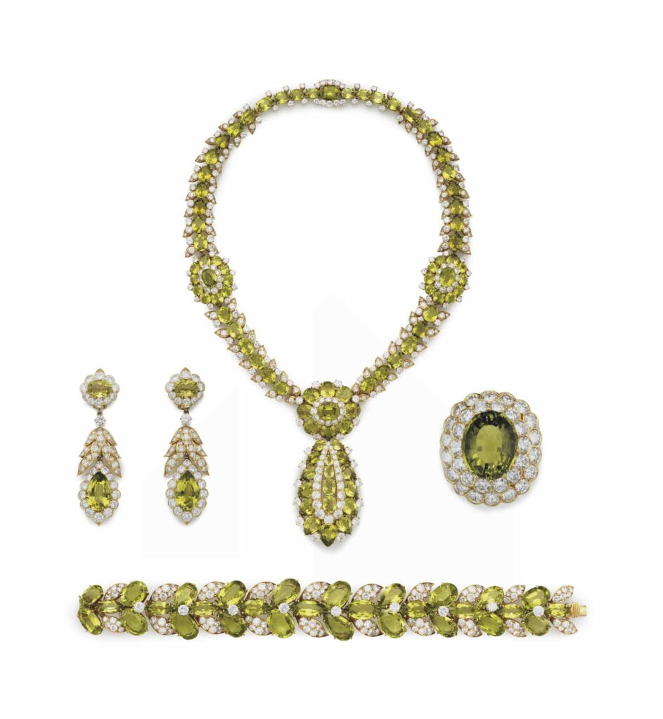 peridot jewellery set