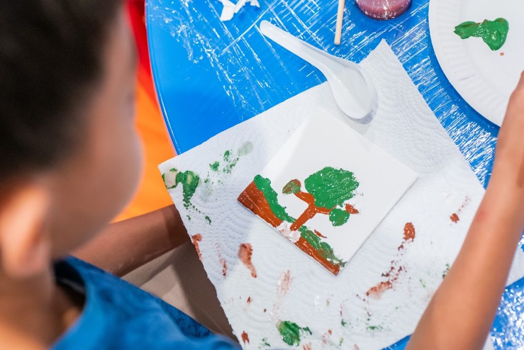 Gems for children: Child creating gem art at The Gem Museum Singapore